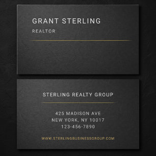 Realtor Black Professional Business Card