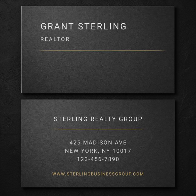 Realtor Black Professional  Business Card (Creator Uploaded)