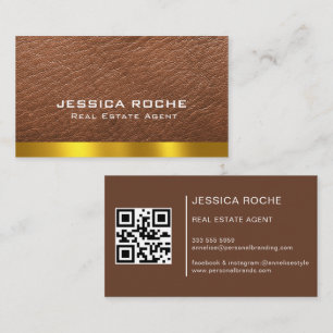 Realtor Blue Real Estate Agent Modern QR Code Business Card