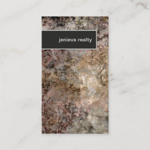 Realtor Business Card Elegant Grunge Rock Texture