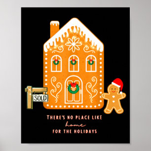 Realtor Christmas Funny Realtor Holiday Gingerbrea Poster