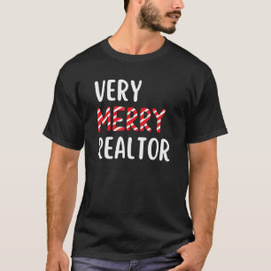 Realtor Christmas Very Merry Funny Real Estate Age T-Shirt