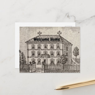 Realtor Client Welcome Home Vintage House Postcard