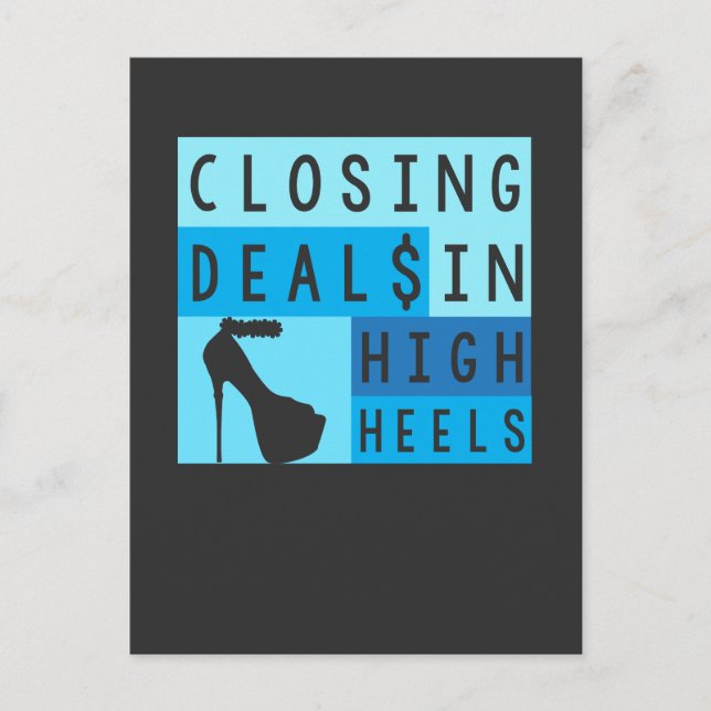 Realtor - Closing Deals In High Heels Postcard (Front)