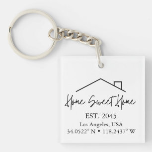 Realtor Closing Gift New Home Coordinates Key Ring