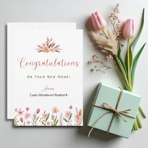 Realtor Congratulations Personalised Flowers Card