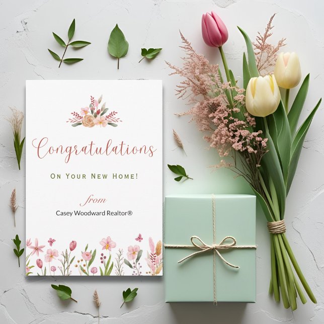 Realtor Congratulations Personalised Flowers Card (Creator Uploaded)