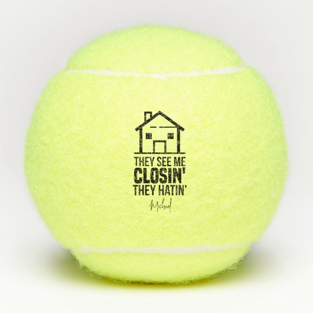 Realtor Estate Agent Brag Personalised Realtor Tennis Balls (Front)