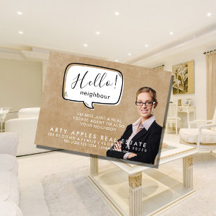 Realtor Farming Hello Postcard  Real Estate Market