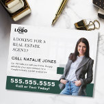 Realtor Farming Mailer Real Estate Marketing Logo Postcard<br><div class="desc">Capture attention in your target neighbourhood with this striking emerald green real estate postcard, designed to elevate your farming campaigns. Perfect for showcasing your expertise and connecting with potential home sellers, this postcard lets you upload your logo and photo for a personalised, professional touch. The elegant emerald green backdrop adds...</div>