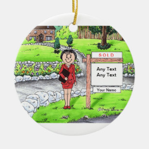 Realtor - Female Ceramic Tree Decoration