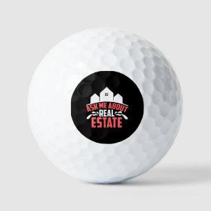Realtor Gift Ask Me About Real Estate Golf Balls