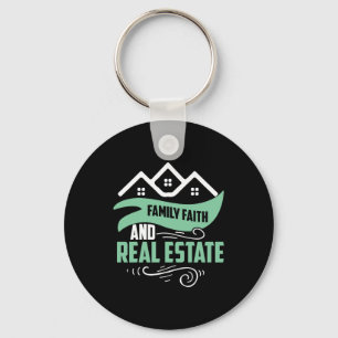 Realtor Gift   Family Faith And Real Estate Key Ring