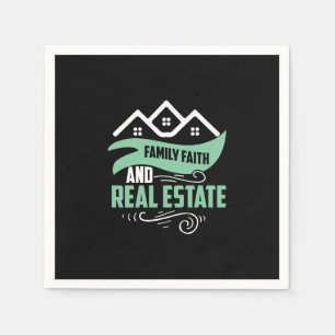 Realtor Gift   Family Faith And Real Estate Napkin