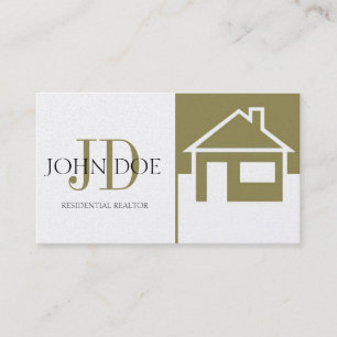 Realtor Gold House/Monogram Golden Business Card