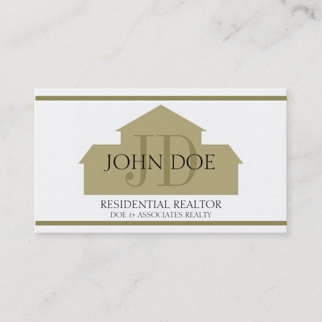 Realtor Gold House W/W Business Card (Front)