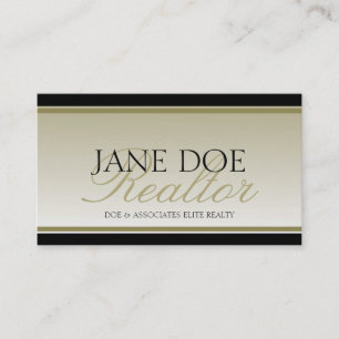 Realtor Gold Script Fade Real Estate Agent Broker Business Card