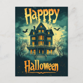 Realtor Halloween Haunted House Advertising Holiday Postcard