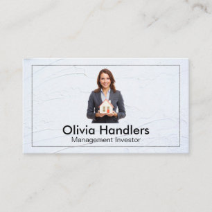 Realtor Holding House Prop   Business Woman Business Card