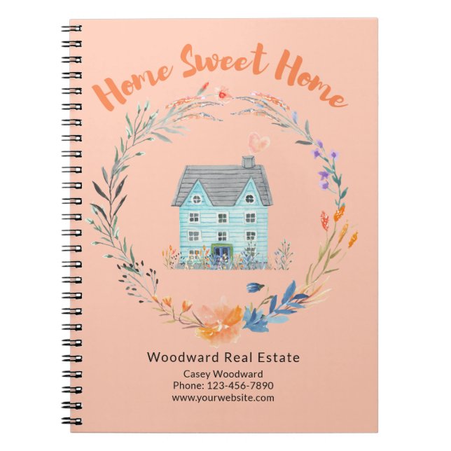 Realtor Home Sweet Home Thank You Referral Budget  Notebook (Front)