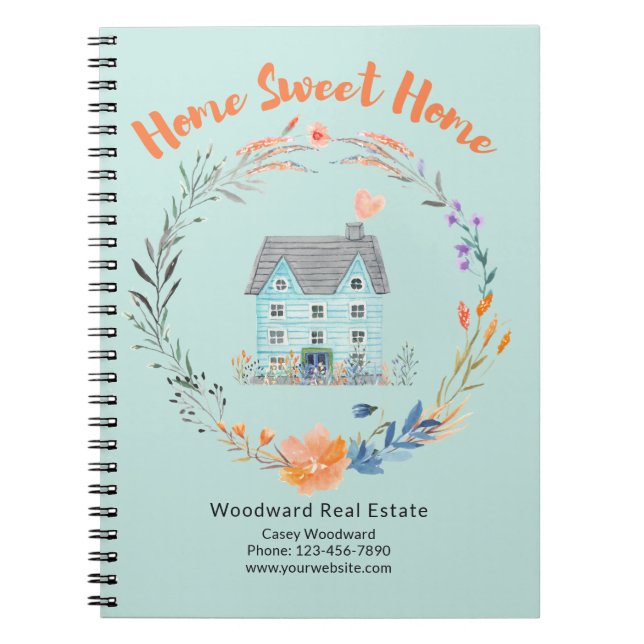 Realtor Home Sweet Home Trendy Budget Thank You  Notebook (Front)