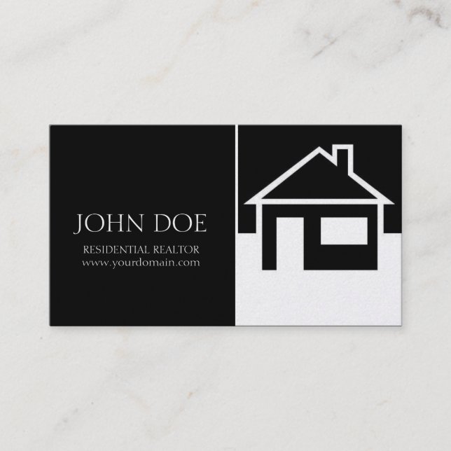 Realtor House/Black Platinum Paper Business Card (Front)