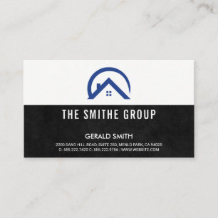 Realtor Icon   Black Texture Business Card