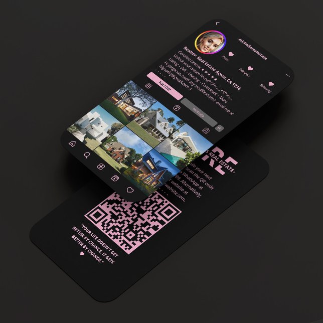 Realtor IG Mortgage Broker Black Pink Real Estate Business Card (Realtor IG Mortgage Broker Black Pink Real Estate Business Card
)