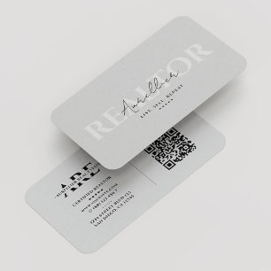 Realtor Light Grey Mortgage Broker Minimal Business Card