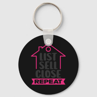 Realtor List Sell Close Repeat Key Ring