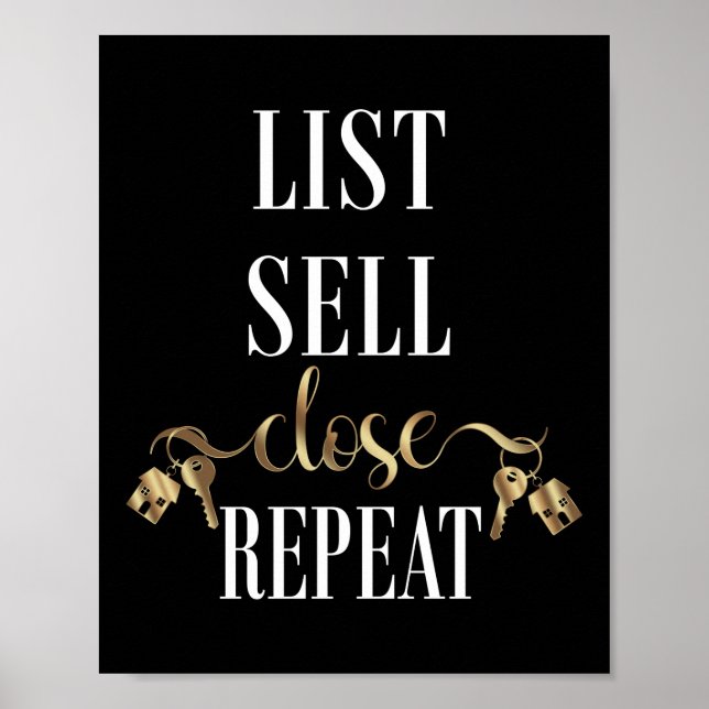 Realtor List Sell Close Repeat Poster (Front)