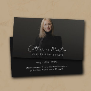 Realtor Luxury Black and White Real Estate  Business Card