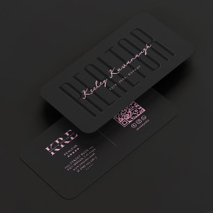 Realtor Mortgage Black Pink Real Estate Broker Business Card