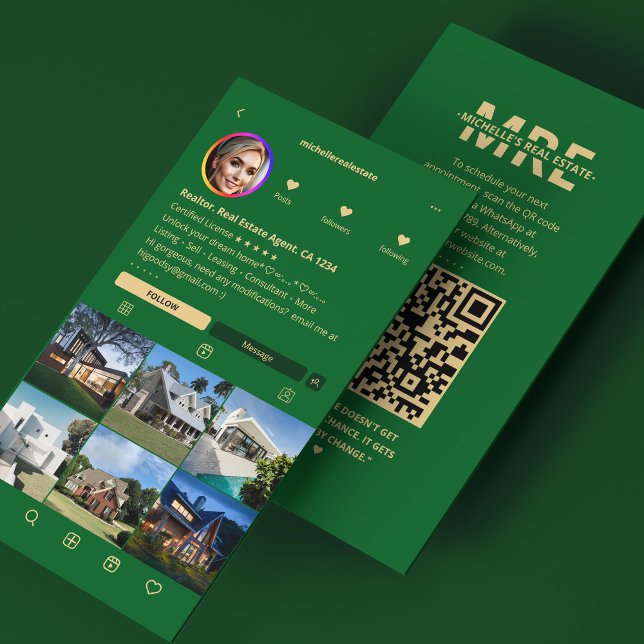 Realtor Mortgage Broker IG Forest Green Modern  Business Card (Realtor Mortgage Broker IG Forest Green Modern Business Card
)