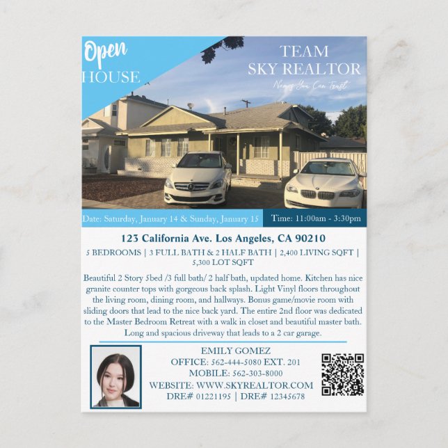 Realtor Open House Invitation Card (Front)