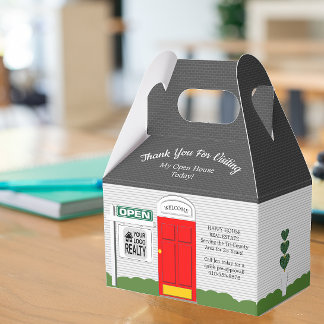 Realtor Open House Red Door White House Favour Box