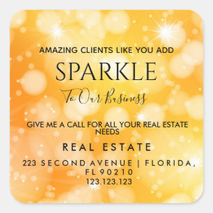Realtor Open House Sparkle Pop by  Postcard Square Sticker