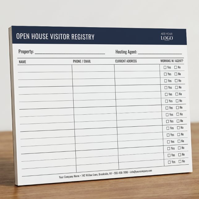 Realtor Open House Visitor Registry Guest Sign In Notepad (Creator Uploaded)