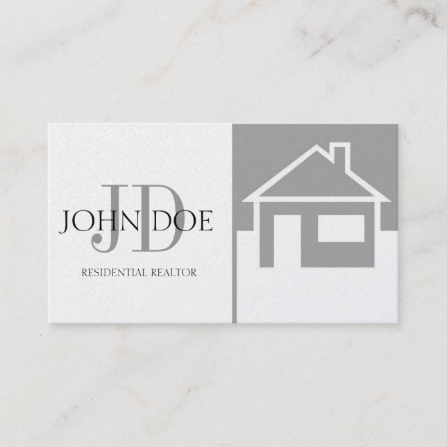 Realtor Platinum House/Monogram Business Card (Front)