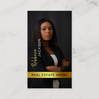 Realtor Real Estate Agent Add Photo Monogram Business Card