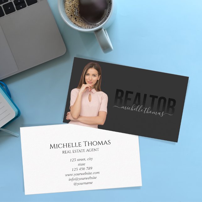 Realtor Real Estate Agent Professional Add Photo Business Card (Creator Uploaded)