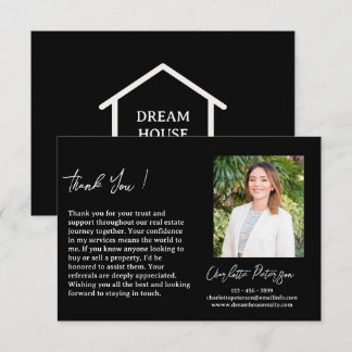 Realtor Real Estate Agent Referral & Thank You Card