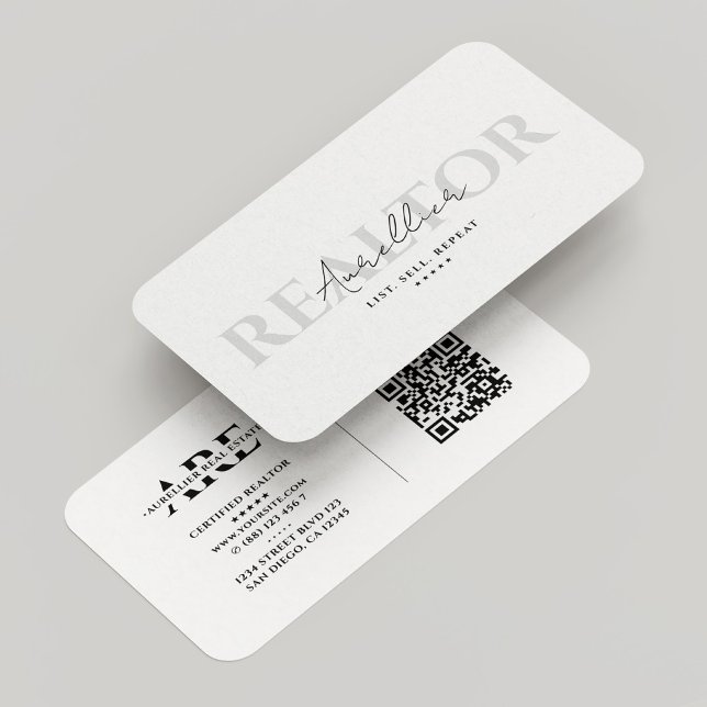 Realtor Real Estate Broker Minimal White Modern Business Card (Realtor Real Estate Broker Minimal White Modern Business Card
)