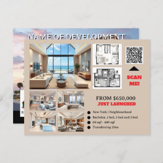 Realtor real estate custom property development postcard