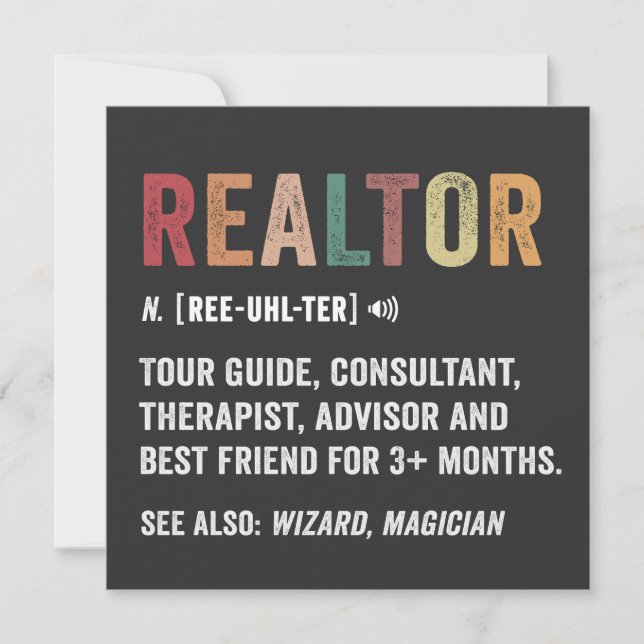 Realtor Real Estate Funny Quote Card (Front)