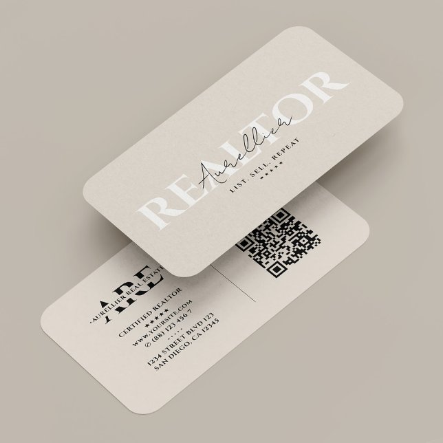 Realtor Real Estate Mortgage Sand Beige Modern Business Card (Realtor Real Estate Mortgage Sand Beige Modern Business Card
)