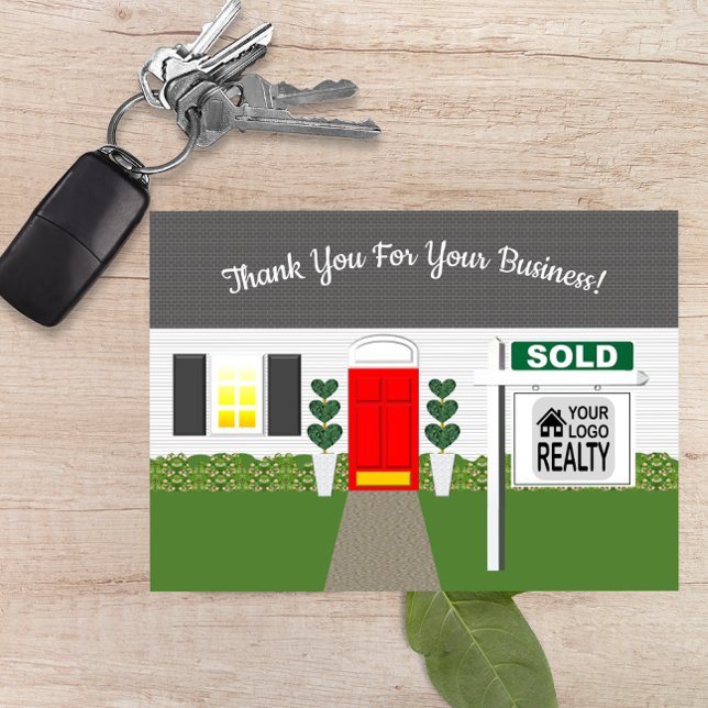 Realtor Red Door Sold Sign Thank You Notecard (Creator Uploaded)