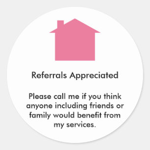Realtor Referral Appreciation Classic Round Sticker