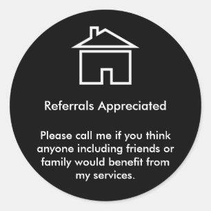 Realtor Referral Appreciation Classic Round Sticker