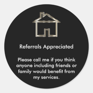 Realtor Referral Appreciation Classic Round Sticker